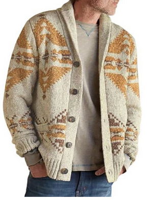 Mythical Ecuador Alpaca Sweater for Men, Cardigan Sweater, Cardigan Men